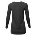 thumbnail image 3 of A2Y Women's Basic Solid Soft Cotton Long Sleeve Crew Neck Top Shirts Black XL, 3 of 3