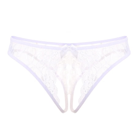 Abomasnow Womens Lace G-String Thongs Breathable Low Rise T-Back Crotchless Underpants Sexy See Through Bikini Panties on Clearance