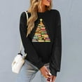 thumbnail image 4 of Christmas Sweatshirt for Women Graphic Long Sleeve Pullover Casual Holiday Tops Cute Xmas Tree Print Crewneck Shirt, 4 of 5