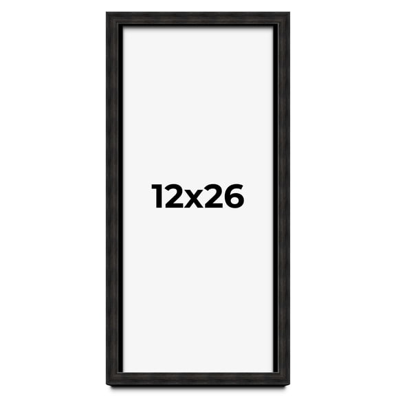 12x26 Shadow Box Black Rustic Barnwood Display Frame  | 1.125 Inch Deep | 0.875 Inch Moulding Width