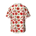 thumbnail image 6 of Lafuoo Fresh Red Tomato Pattern Men's Cuban Collar Short Sleeve Shirt, Button-Down Resort Beach Pocket Shirt-3X-Large, 6 of 7