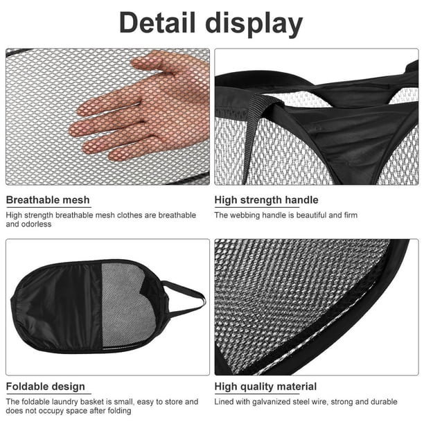 Panier à Linge Pliable Maille Respirante 79 L – Poignées Solides, Idéal Dortoir, Voyage, Chambre Enfant