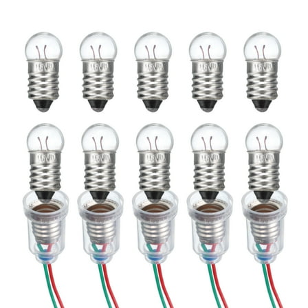 Uxcell 1.5V/0.3A E10 Mini Light Bulbs, 1Set Miniature Screw Bulbs Flashlight Bulbs Warm Yellow Light