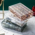thumbnail image 4 of Acrylic Transparent Large Capacity for Women Girls Necklace Rings Jewelry Storage Box Jewelry Organizer Box Earrings Bracelets Jewelry Display Case Holder LIGHT BROWN 12 GRIDS, 4 of 8