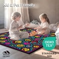 thumbnail image 4 of ODIKA 8'x10' Machine Washable Non-Slip Area Rug, Whimsical Creature Mosaic with Fun Animal and Numbers High Traffic Rug, Yellow, 685654, 4 of 5