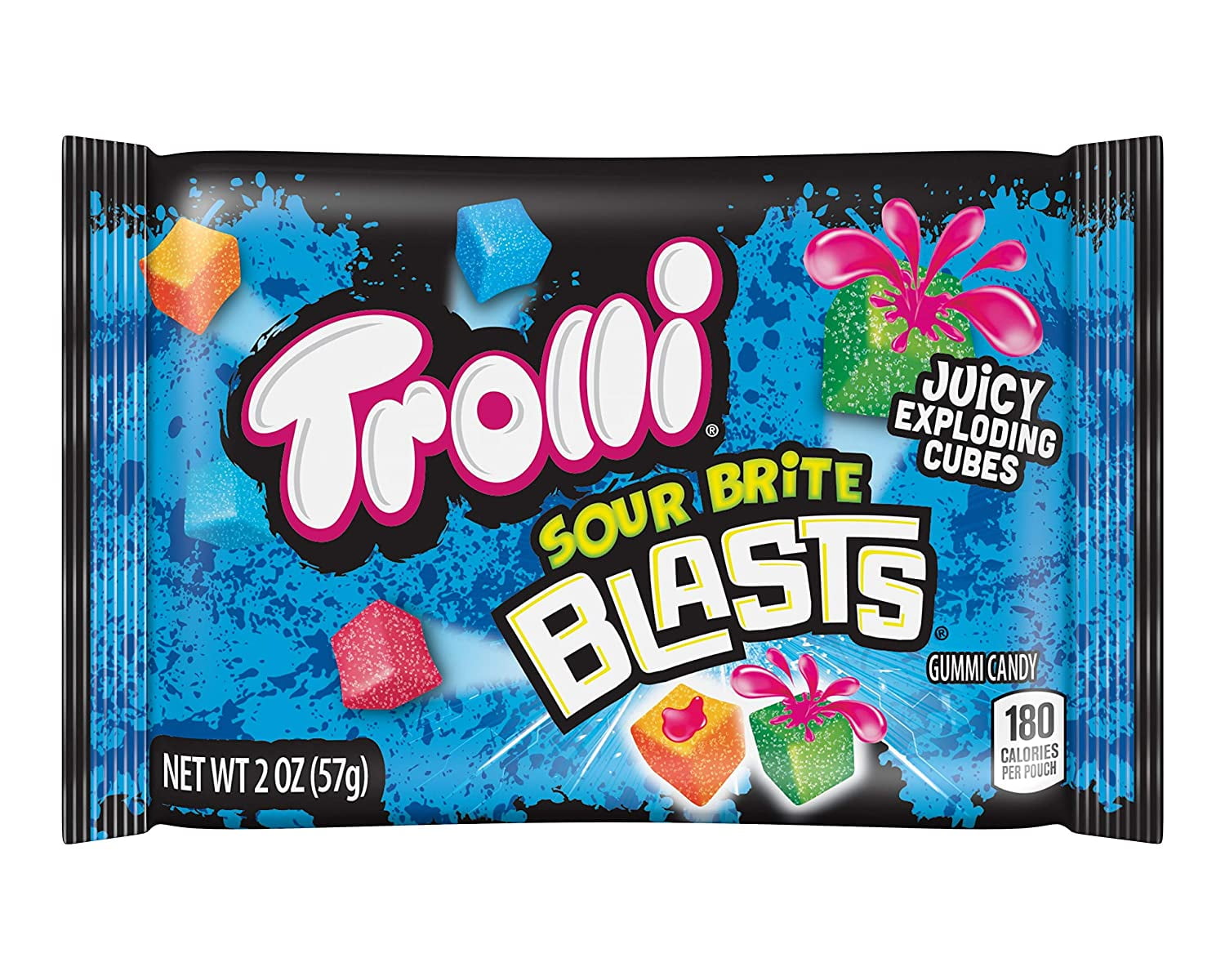 Trolli Sour Brite Blasts Candy, 2 Ounce Bag, Pack of 12