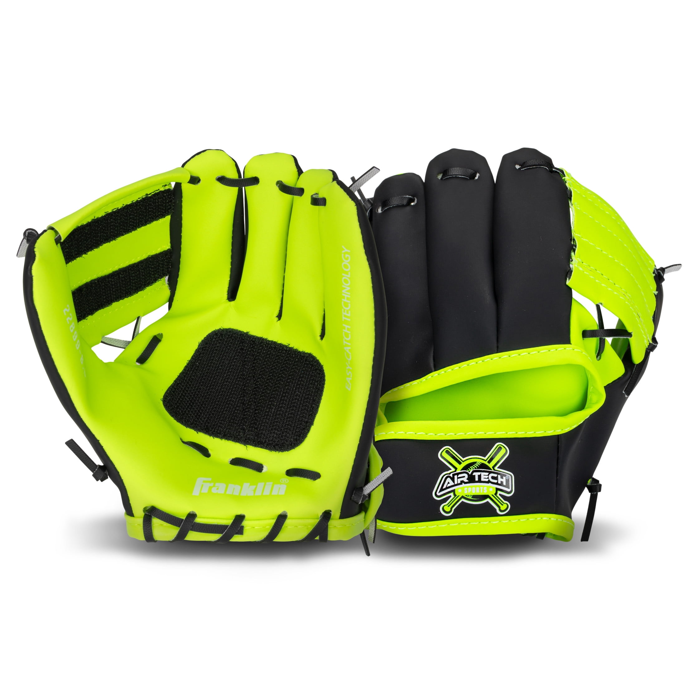 Franklin Sports Kids Toy Baseball Glove + Ball Set - Stiktek Baseball + Teeball Glove for Boys + Girls - Self-Stick Mitt + Ball Included - Youth Toy for Ages 3+ - 8" Inch - Black + Yellow