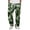 Dark Green_003, variant on Men's Camo Cargo Pants Casual Elastic Drawstring Waist wide Leg Pants Lightweight Outdoor Hiking Relaxed Fit trousers with Multi Pockets Brown L