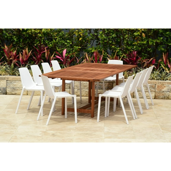 Amazonia 11-Piece Solid Wood 100% FSC Patio Dining Set