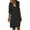 Black, variant on GDREDA Elegant Women's Casual Long Dress with High Waist Tie and Comfortable Round Neck Design Blue,S