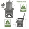 thumbnail image 2 of Mosbrisa HIPS Swivel Patio Glider, Poly Lumber All-Weather Resistant Outdoor Chair, Navy Blue, 2 of 7