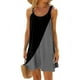 thumbnail image 2 of Vestido informal de playa sin mangas con tirantes y pliegues en bloques de color para mujer - Mezcla de poliéster elástico, tallas S-XXL, 2 of 4