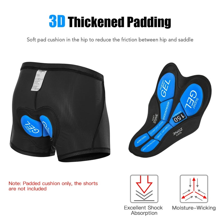 Gecheer Padded Cycling Shorts for Men Women Cushion Padding Underwear Pants