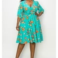 thumbnail image 2 of Plus Size Floral A Line Flare Dress With Belt, 2 of 5