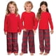 thumbnail image 4 of Ropa navideña para el hogar, conjunto de pijamas de manga larga a cuadros para padres e hijos, ropa a juego para niños y adultos, 4 of 4