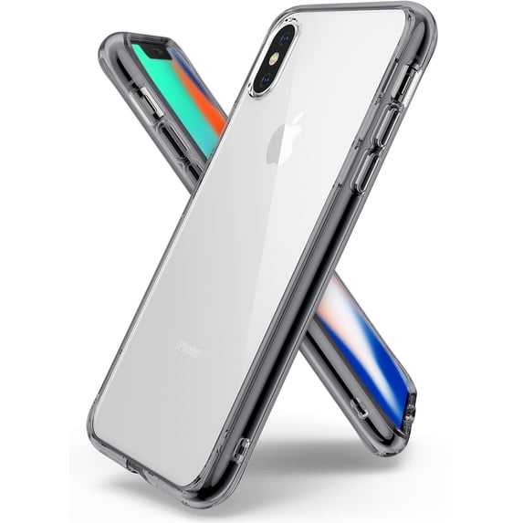 Ringke Fusion Case Compatible with iPhone X, Transparent PC Back TPU Bumper Drop Protection Phone Cover - Smoke Black