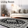 thumbnail image 2 of ODIKA 4x6 Machine Washable Non-Slip Area Rug, Vintage Floral Medallion Interlocking Symmetrical Decorative Artisan Ultra Soft Rug, None, 538696, 2 of 7