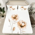 thumbnail image 2 of jejeloiu Rustic Flower Bed Sheets,Watercolor Ink Painting King Sheets,White Brown Sheet Set For Girls Kids,Microfiber Bedroom Decor,4pcs, 2 of 7