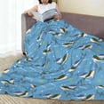 thumbnail image 6 of Pofeuu Dolphin Lovers Print Ultra-Soft Micro Fleece Blanket,for Bed Or Sofa,All Season Throw Blankets Flannel Blanket-80"x60", 6 of 7