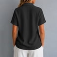 thumbnail image 6 of Womens Summer Linen Tops Short Sleeve Button Down Cotton Linen Shirts Lightweight Dressy Blouses Women Soft Lightweight Breathable Shirts Business Office Work Clothes, Black L, 6 of 7