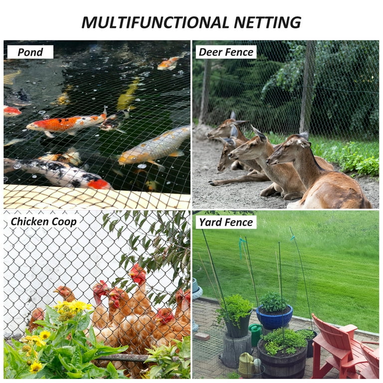 Bird Netting, Keylever 50 x 50 FT, Reusable Chicken Wire Fencing Mesh, 3/4  Nylon Mesh Poultry Netting for Plants Fruit Trees Against Birds Deer ...
