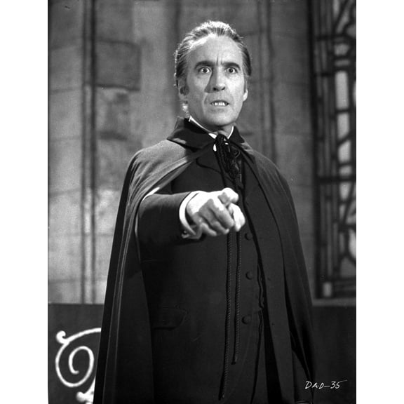 Film still of Christopher Lee as Dracula pointing Photo Print (8 x 10)