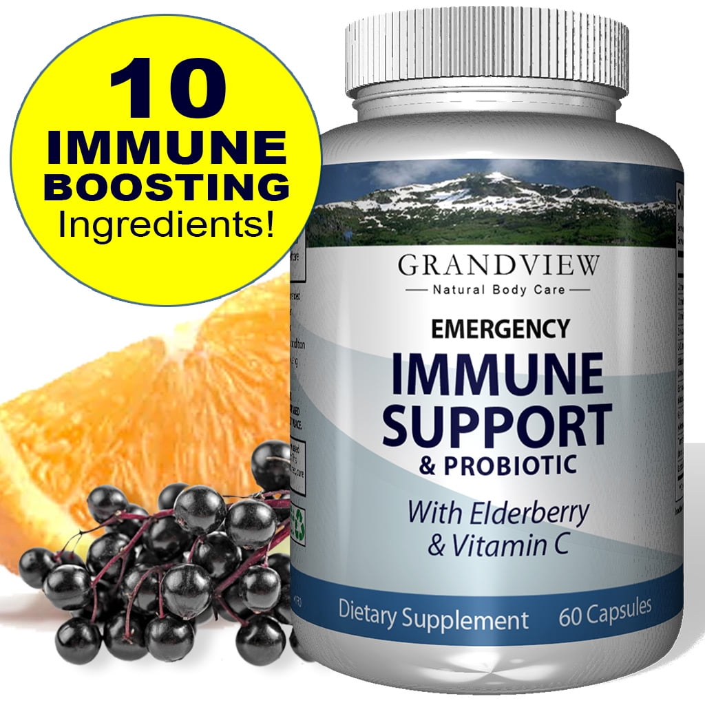 Emergency Immune Support & Probiotic with Elderberry & Vitamin C 10
