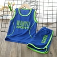 thumbnail image 3 of LNMQLPDBS Toddler Boy Set Unisex Baby Letters Print Quick Dry Short Sleeve Tshirt + Shorts 2pcs Outfits with Mesh Sport Clothes 3 Year Old Boy Gifts Boys' Activewear for Outdoor Play and Train, 3 of 3