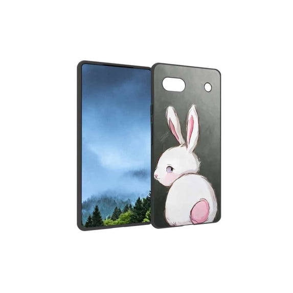 Compatible with Google Pixel 6A Phone Case, Cute-Rabbit Case Men Women, Flexible Silicone Shockproof Case for Google Pixel 6A
