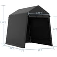 thumbnail image 4 of Storage Shed for Outdoors, 6 * 8 FT Portable, Heavy Duty Carport with Roll Up Doors & Vents Outdoor Storage Shed, for Garage Storage Shelter for Motorcyc,Atv and Garden Tools, Black, 4 of 7