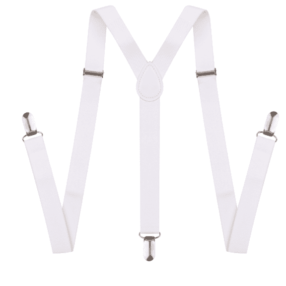 TELOLY Suspenders for Men Flexible Mens Suspenders Adapt to Different Body Types Wear-Resistant Suspenders,White