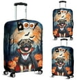 thumbnail image 2 of Happy Halloween Vampire Pug BOO with Pumpkins Fun and Spooky Travel Luggage Cover Dog Lover Gifts Suitcase Dust Protective Decor - 00018, 2 of 5