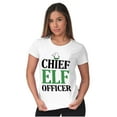 thumbnail image 4 of Xmas Chief Elf Officer Santa Helper Womens Slim Fit Graphic Tee Brisco Brands S, 4 of 5