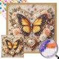 thumbnail image 1 of 5D DIY Taladro Parcial AB Diamante Pintura Mariposa Del 35x35cm, 1 of 9