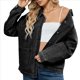 thumbnail image 2 of Chaqueta Vaquera de Otoño-Invierno para Mujer, Camisa de Larga con Botones, Abrigo Holgado de Moda con Bolsillos. Negro y Gris S, 2 of 9
