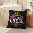 thumbnail image 3 of LALILO Throw Pillow Covers Colorful Im Queen With Crown And Queen Girly Cushion Cover 18" x 18", 2 Pack, 3 of 6
