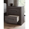 thumbnail image 3 of Signature Design by Ashley Prendonea Smooth Gliding 2 Drawer Night Stand, Charcoal, 3 of 7