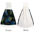 thumbnail image 4 of 1 Pcs Hanging Towels, Dish Towels Embroidery Peacock Feathers Absorbent Hand Towels with Hanging Loop Washcloth for Bathroom Kitchen, 4 of 7