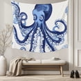 thumbnail image 5 of Navy Blue Octopus Coastal Small Tapestry for Bedroom Wall Hanging Tapestry, Nautical Summer Beach Ocean Ceiling Backdrop Tapestries Poster Blanket Wall Decor for Teens Room Living Room Dorm 23" x 28", 5 of 8