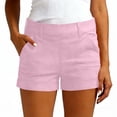thumbnail image 2 of Qiopertar Women's Hiking Shorts with Pockets Elastic Waist Casual Outdoor Adventure Travel Slim Fit Stretch Shorts, Pink M, 2 of 7