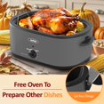 thumbnail image 3 of Sunvivi Asador eléctrico, horno asador eléctrico de 28 cuartos con tapa de vidrio, ideal para asar pavo con cubierta auto-bastante, bandeja desmontable, asas de tacto frío, gris, 3 of 5