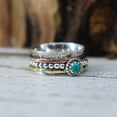 thumbnail image 2 of Turquoise Spinner Band Ring | Blue Turquoise Gemstone Ring | Natural Turquoise | Fidget Ring|Silver Anxiety Ring |Fidget Ring |Textured Ring, 2 of 3