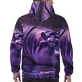 thumbnail image 7 of Honeii Purple Hippo In Water Pattern Mens Hoodies Men's Loose Sleeve Sweatshirt,Pullover Hooded Sweatshirt for Men,Essentials Hoodie-XX-Large, 7 of 7