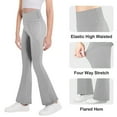 thumbnail image 3 of Scyoekwg Girls Flare Leggings Casual High Waist Legging Yoga Pants Stretch Running Sports Spring Fashion Comfy Baggy Pants Solid Color Gray 6-7 Years, 3 of 7