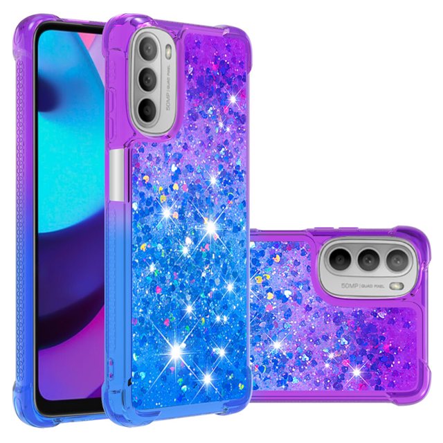 Funda para Motorola MOTO G 5G 2022 Transparente con Brillos Carcasa Protectora Antigolpes con Glitter Brillante