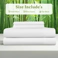 thumbnail image 3 of Baauye Cozy Bamboo Sheets Set, 4-Piece Queen Sheet Set with 16" Deep Pockets, Soft and Breathable Bed Sheets, White, 3 of 7