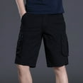 thumbnail image 4 of JIUKE Cargo Shorts for Men Elastic Waist Summer Casual Shorts Drawstring Outdoor Loose Hiking Shorts Multi Pocket, 4 of 5
