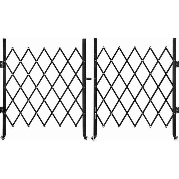 Folding Security Gate Stainless Steel Folding Door Gate Driveway Gate Flexible Expanding Fence Gate Retractable Fence Outdoor Barricade Scissor Gate with Casters (118.11"Wx59.06"H)