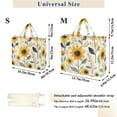 thumbnail image 2 of FORMRS Womens Corduroy Tote Bag Crossbody Shoulder Handbag with Pocket, White Watercolor Sunflowers, 2 of 7
