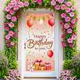 thumbnail image 6 of Pink Themed Happy Birthday Banner with Balloons Confetti Gifts and Flowers Backdrop for Birthday Party Photography Props Party Decorations Decors Celebrations, 6 of 7